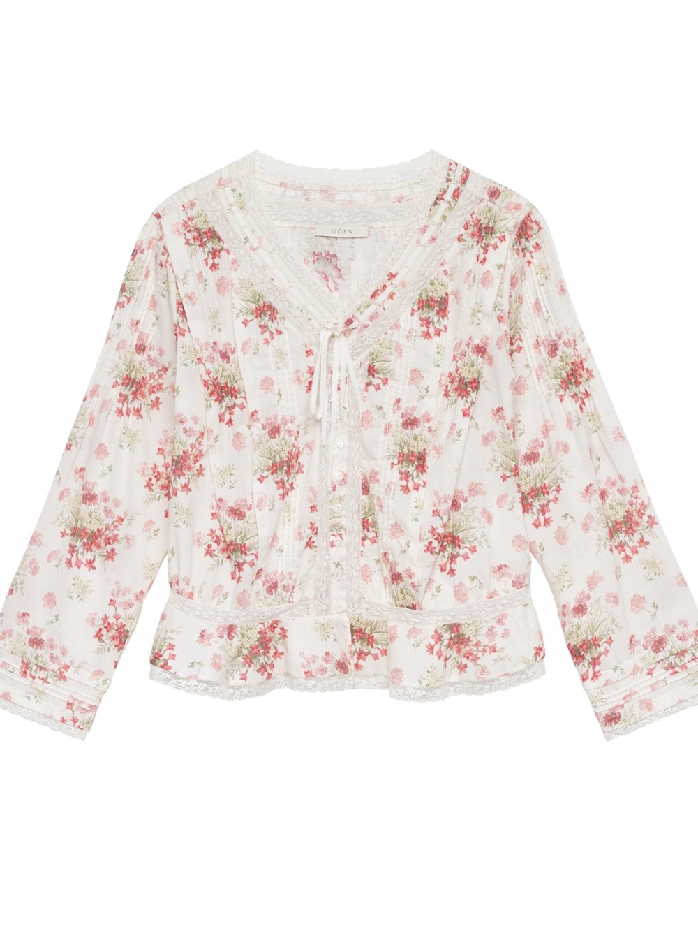 Doen NWT Hillock Top in Ivory Lantana Floral Sz M